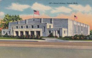 Michigan Detroit The Naval Armory 1958 Curteich