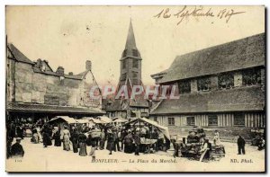 Old Postcard Honfleur La Place du Marche