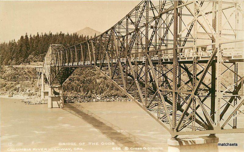 CASCADE LOCKS OREGON Washington Bridge of Gods Columbia Hwy RPPC Postcard 11789