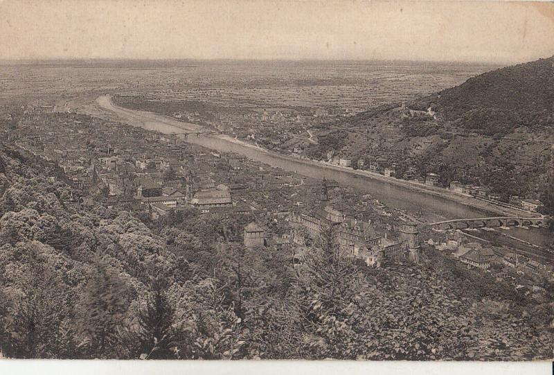 Germany Heidelberg early panorama postcard