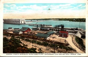 Iowa Keokuk General View Of Mississippi River Power Plant Government Lock and...