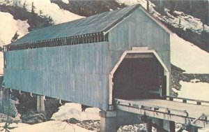 Alaska Texas Bridge Covered Bridge Chrome Postcard Unused