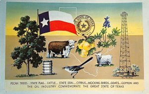 Pecan Trees State Flag - State Flag, Texas TX Postcard