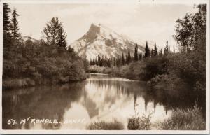 Mt Rundle Banff Alberta AB Byron Harmon #57 Real Photo Postcard F10