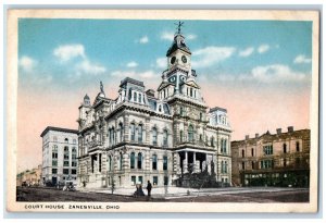 c1950's Court House, Zanesville Ohio OH Vintage Unposted Postcard 