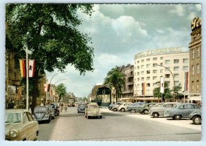 BERLIN, Germany~ STREET SCENE Hotel Kempinski c1950s Cars VW BUGS 4x6 Postcard