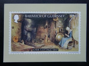 Bailiwick of Guernsey SARK COTTAGE 1847 1-A 1980 Christmas Postcard