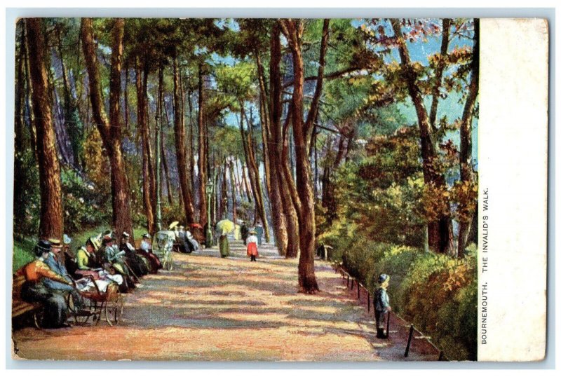 c1910 The Invalid's Walk Bournemouth Dorset England View Tuck Art Postcard