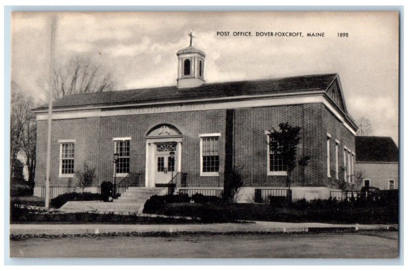 c1910's Post Office Building Scene Street Dover Foxcroft Maine ME Postcard