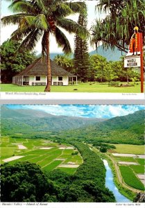 2~4X6 Postcards Kauai, HI Hawaii WAIOLI MISSION & HANALEI BAY Bird's Eye View