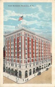 Rochester New York~Hotel Rochester~People on Sidewalk~Vintage Cars~1920s Pc