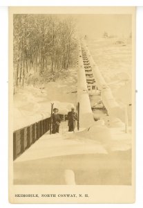 NH - North Conway. Cranmore Mtn Skimobile Half-Way Station ca 1940 *RPPC