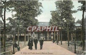 Old Postcard Vichy La Grande Allee front of the Palais des Sources