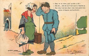 French army military humor comic caricature uniform soldier wife lipstick Spahn