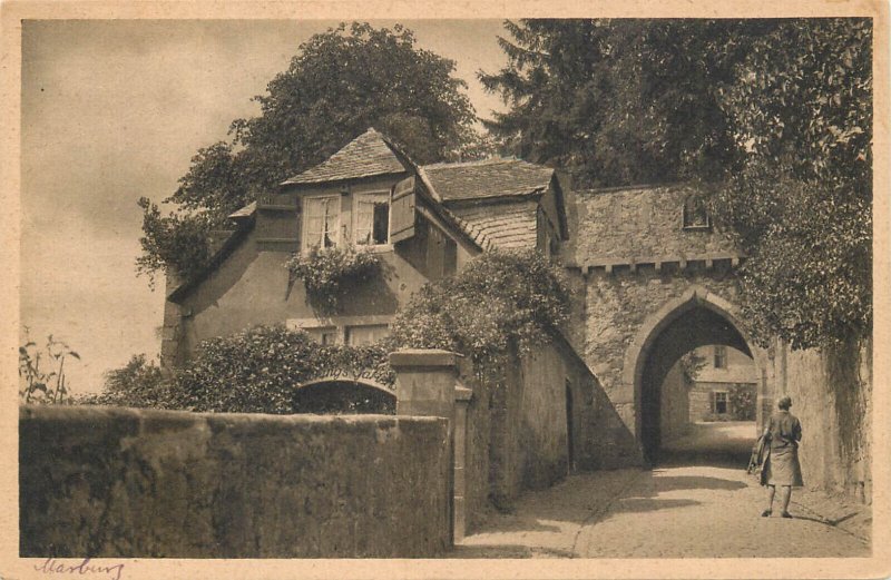 Germany Marburg an der Lahn, Aufgang zum Schloss