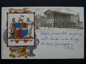 BIRMINGHAM HERALDIC The Town Hall c1902 UB Postcard by Raphael Tuck 925