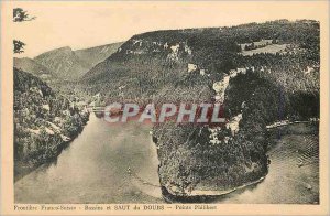 Old Postcard Frontiere Franco Suisse Basins and jump Doubs