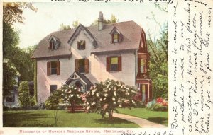 Vintage Postcard 1906 Residence Of Harriet Beecher Stowe Hartford CT Connecticut