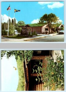 2 Postcards SISTER BAY, WI ~ Roadside AL JOHNSON'S Swedish Restaurant & Butik