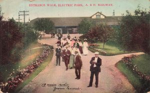 Valatie New York NY~Electric Park A&H Railway Entrance Walk~1908 Postcard