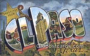 El Paso, Texas USA Large Letter Town Unused 