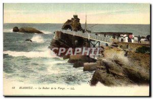 Old Postcard Biarritz Le Rocher de la Vierge