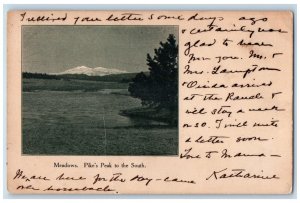 1908 Meadows Pikes Peak To The South Woodland Park Colorado CO Antique Postcard