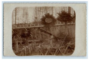 WWI Grave Site Europe Tombstone RPPC Photo Unposted Postcard 