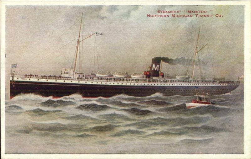 Steamship Manitou Northern Michigan Transit Co c1910 Postcard