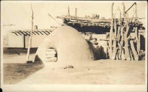 Bee Hive Oven Santa Clara Pueblo New Mexico NM 1920s-30s Real Photo Postcard