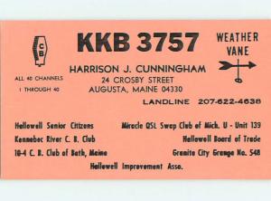 Weather Vane - Qsl Ham Radio Card Augusta Maine ME t1552