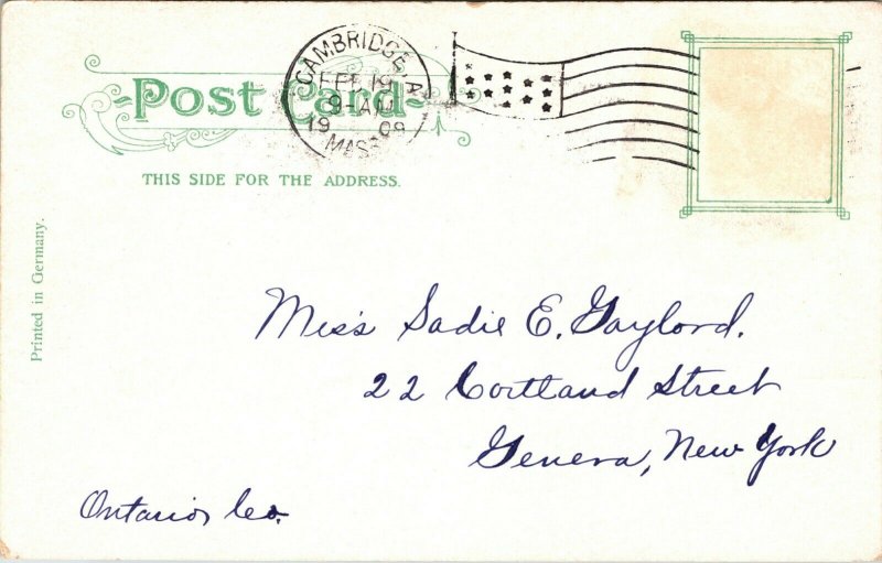 1900 POSTCARD  EAST BOSTON TUNNEL, BOSTON MASS  W/ NO 877 TRAIN PC