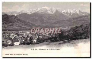 Old Postcard Sallanches and Mont Blanc