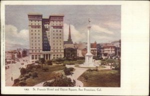 San Francisco CA Hotel & Union Square c1905 Postcard