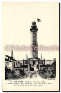Old Postcard Ile D'Yeu The Great Lighthouse electric light fire