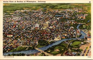 Delaware Wilmington Aerial View Of Section Of City