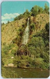 The Waterfall and Old Water Wheel at Clear Creek in Idaho Springs, Colorado