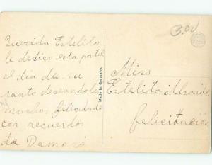 tinted rppc c1910 GIRL WITH MOM AC9176