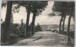 c1900s Domremy, France Arrival Route Coussey Road Trees Church Countryside A353