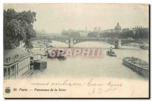 Old Postcard Paris Panorama of the Seine