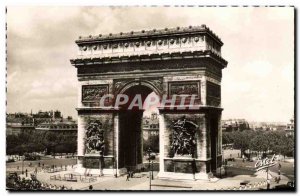 Modern Postcard From Paris Place I & # 39Etoile And I & # 39Arc De Triomphe