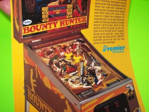 Bounty Hunter Pinball FLYER Original 1985 NOS Promo Art Western Theme Cowboy