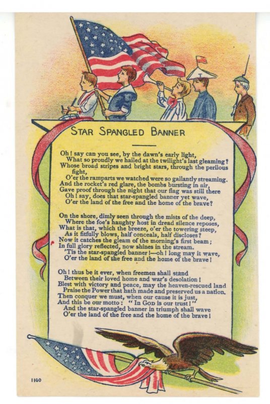 American Flag Star Spangled Banner Lyrics Vintage Sign