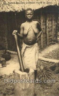 belgian congo, Group of Topless Native Mandibu Women (1920s) Postcard