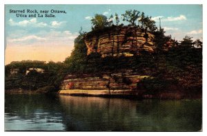 Antique Starved Rock near Ottawa, Utica, and LaSalle, Landscape, IL Postcard