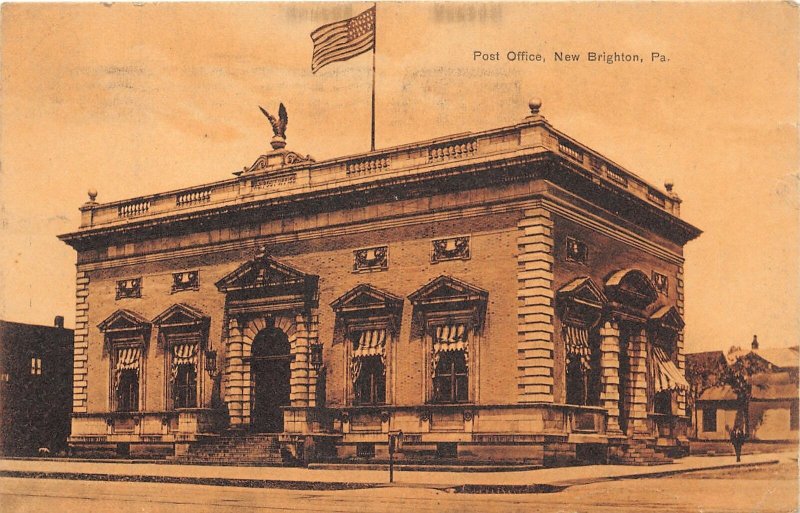 J5/ New Brighton Pennsylvania Postcard c1910 Post Office Building 32