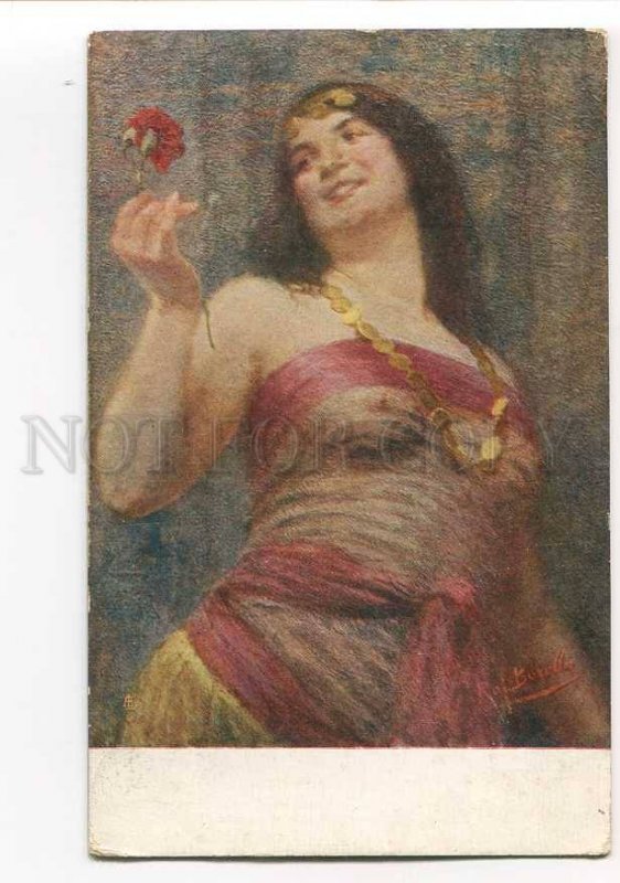 3046159 Semi-Nude BELLY DANCER Harem by BORELLA old Italy PC