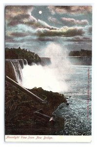 Moonlight View From New Bridge Niagara Falls New York c1907 Postcard