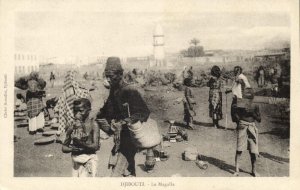 djibouti, DJIBOUTI, Le Magalla, Market Place (1920s) Postcard