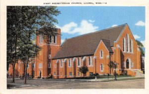 J40/ Laurel Mississippi Postcard c1940s First Presbyterian Church  177